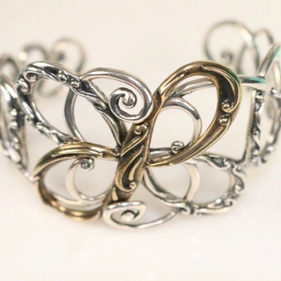NEW Carolyn Pollack Sterling Silver Brass Giant Butterfly Insignia Cuff in Box - Picture 3 of 5